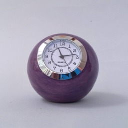 Retro Royal Purple Ceramic Ball Clock Small Desk Decor