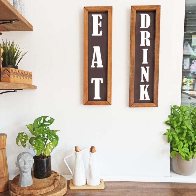 Eat & Drink Signs Farmhouse Kitchen Wood Wall Art - image 1