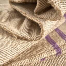 Antique Linen Cushion With Purple Stripes - thumbnail 2