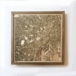 Laser Cut Wooden Map Of Tokyo - Framed Minimalist Wall Art - thumbnail 1