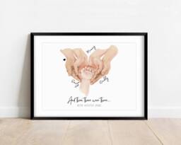 Personalised Family Hands Art Print, New Baby Gift, Wall - thumbnail 1