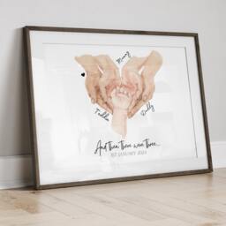 Personalised Family Hands Art Print, New Baby Gift, Wall - thumbnail 2