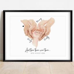 Personalised Family Hands Art Print, New Baby Gift, Wall - thumbnail 3