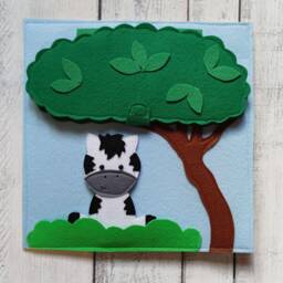 Felt Quiet Book Page Zebra Matching Game, Sensory Toy - thumbnail 2