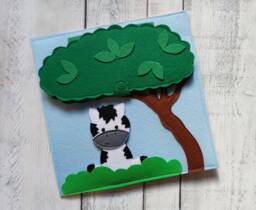Felt Quiet Book Page Zebra Matching Game, Sensory Toy - thumbnail 1