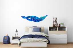 Swimmer Wall Decal - Swimming Stickers Scuba Diver Kid's Bedroom Art Thevinylcreations - thumbnail 1
