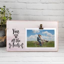 You Give Me All The Feels Picture Frame, Friend Wooden Photo Personalized Gift, Couple Best Birthday, Gift For Her - thumbnail 2