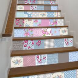 Patchwork, Tile Stickers, Carrelage Adh??sif, Decals, Stair Mosaic Wall Art, Stickers Escalier, Tiles, Pack Of 30 - Skupatch - thumbnail 2