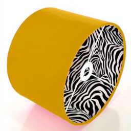 New Luxury Hq Double Sided Lemon Yellow Velvet & Zebra Animal Black White Fabric Combination Lamp Shade Pendant Light - thumbnail 3