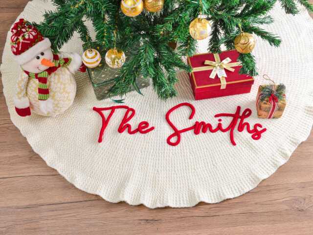 Personalized Christmas Tree Skirt, Family Skirts, Custom House Warming Gift, Home Decor - image 1