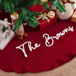 Personalized Christmas Tree Skirt, Family Skirts, Custom House Warming Gift, Home Decor - thumbnail 3