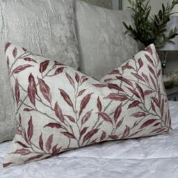 Country Decor Scatter Cushion Cover 12x20 - Leaf-Patterned Willow Trailing Leaves in Sanderson Osier Fabric - thumbnail 1