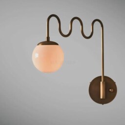 Mid Century Modern Brass Sconce Italian Glass Globe Wall Light - Antique Wall Fixture For Bedroom, Kitchen Hallway Bedside Restaurant - thumbnail 2