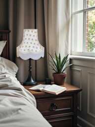 Shabby Chic Honey Bee Fabric Lampshades, Cream Fringe, British Made & Designed