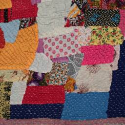 Sale Kantha Throw - Colourful Patchwork. Reverse Aubergine, Lime Green & Pale Blue Design Unique/One Of A Kind/Vintage Textile - thumbnail 3