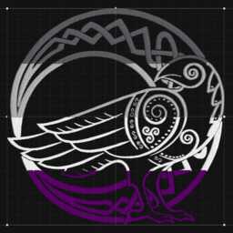 Rainbow Gay Pride Celtic Knotwork Crow Or Raven Embroidered Wall Art Queer Bisexual - thumbnail 2