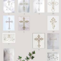 Baptizm Christening Blanket Shawl With Name, Cross, Designs For Boys Girls White Ivory Cream Irish English Scottish + Matching Bibs - thumbnail 3