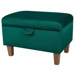 Handmade Emerald Green Velvet Storage Ottoman - Malta Upholstery Fabric Bespoke British Made