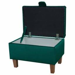 Handmade Emerald Green Velvet Storage Ottoman - Malta Upholstery Fabric Bespoke British Made - thumbnail 2