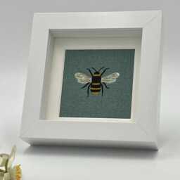 Bee Textile Picture Sophie Allport Design, Teal Background - thumbnail 2