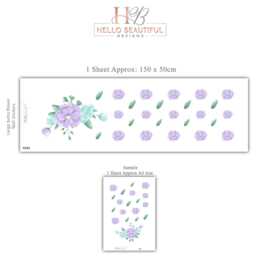 Nursery Decor Purple Flower Wall Stickers Kids Stickers, Floral Decals, Girls Decor, Baby Room - thumbnail 3