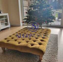 New 90 cm X 120 Chesterfield Upholstered Footstool - Coffee Table Available in Various Colors & Fabrics