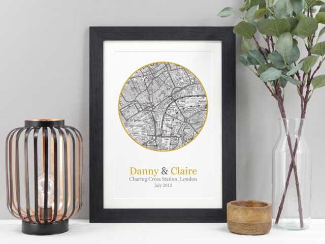 Special Location Map Gift - Wedding Or New Home Present Custom Place Print With Text Engagement Anniversary Keepsake Va120 - image 1