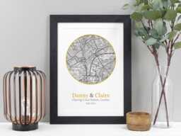 Special Location Map Gift - Wedding Or New Home Present Custom Place Print With Text Engagement Anniversary Keepsake Va120 - thumbnail 1