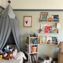Montessori Rotating Bookcase - Wooden Children's Mini Library Scalloped Kids' Bookshelf Raphaella - thumbnail 4