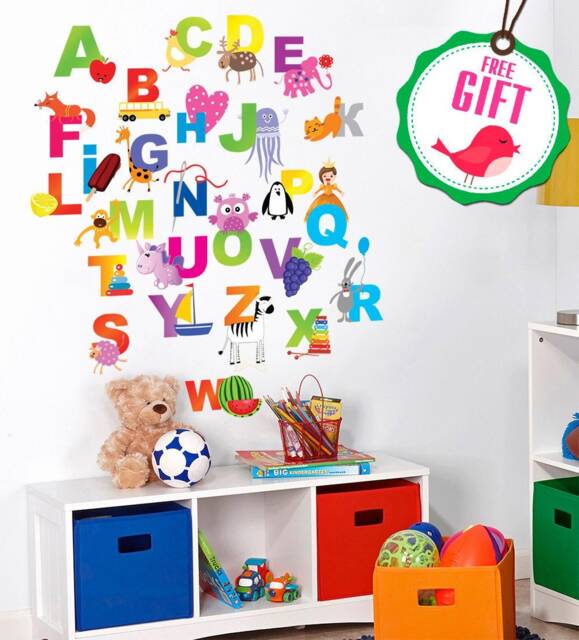 Kindergarten Classroom Decor, Preschool Wall Decal, Abc Decals For Walls, Alphabet Kids, Wall Decals, Decor - image 1