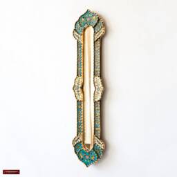 Long Skinny Mirror Turquoise Gold - Peruvian Wall For Hallway Reverse Painted Glass Tall Narrow 35.4 - thumbnail 3