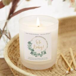 Mummy To Be Gift Oh Baby Candle - Frosted Glass Scented Personalised Gifts - thumbnail 1