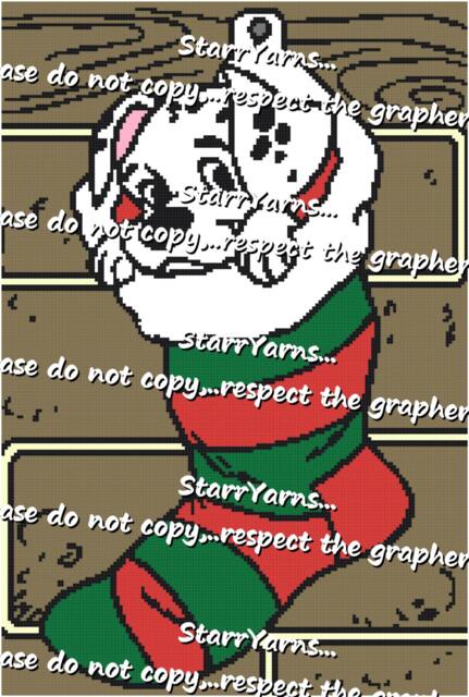 Puppy Christmas Stocking Crochet Graphgan Pattern
