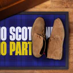 No Scotland Party - Blue Tartan Door Mat 60cm X 40cm - thumbnail 4