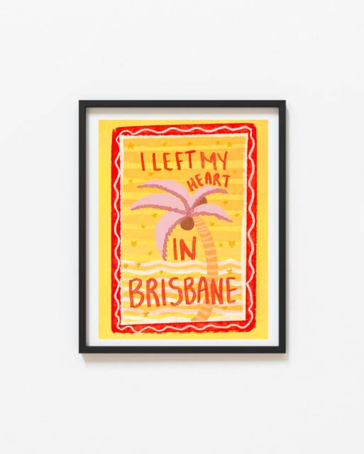 Brisbane Travel Poster - Illustrated Australia Art Print