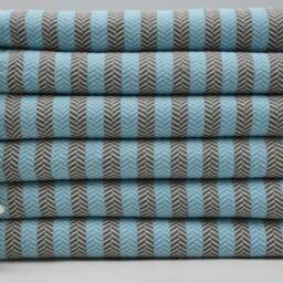 "Turquoise & Gray Striped Towel, Herringbone Towel, Bohemian Towel, 38""x63" - thumbnail 2