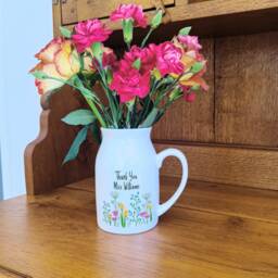 Personalised Teacher Gift - Thank You Flower Vase Gifts For Teachers Leavers End Of Term Teaching Assistant - thumbnail 2