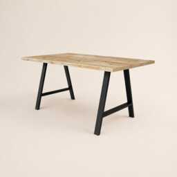 Reclaimed Wood Dining Table, Steel Legs, Rustic Industrial Kitchen Table - thumbnail 2