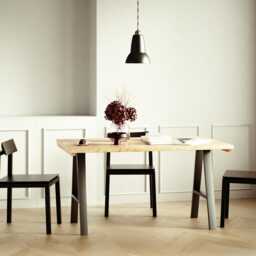 Reclaimed Wood Dining Table, Steel Legs, Rustic Industrial Kitchen Table - thumbnail 3