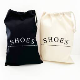 Cotton Shoe Bag, Travel Luggage Organizer, Hand Printed