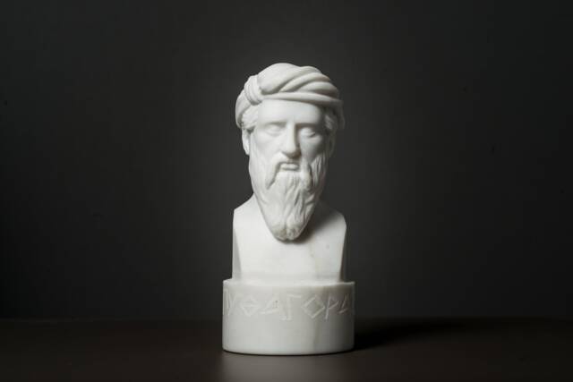 Carved Marble Bust Of Pythagoras Samos Statue Greek Marble - image 1