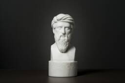 Carved Marble Bust Of Pythagoras Samos Statue Greek Marble - thumbnail 1