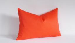 Solid Orange Lumbar Pillow Cover Decorative Throw - thumbnail 1