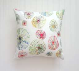 Watercolor Sea Urchins Pillow Cover, Abstract Urchins, Coastal Decor, Beach 18x18, 20x20, 22x22, 24x24, 14x20, 12x21, 12x26 - thumbnail 1