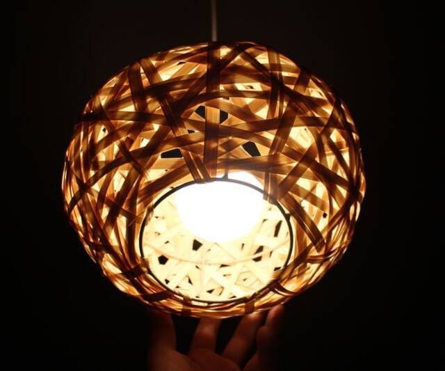 Rustic Bamboo Pendant Light Decorative Lighting Fixture - 26cm X 17cm - image 1
