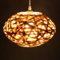 Rustic Bamboo Pendant Light Decorative Lighting Fixture - 26cm X 17cm - thumbnail 3