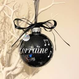 Personalised Music Christmas Bauble, Musical Notes Theme Ornament, Choir Decoration - thumbnail 4
