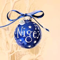 Personalised Music Christmas Bauble, Musical Notes Theme Ornament, Choir Decoration