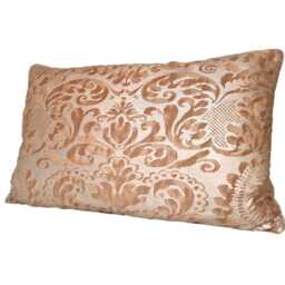Fortuny Lumbar Throw Pillow Cushion Cover Sevigne Warm French Brown & Gold Pattern - Made in Italy - thumbnail 4