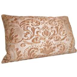 Fortuny Lumbar Throw Pillow Cushion Cover Sevigne Warm French Brown & Gold Pattern - Made in Italy - thumbnail 3